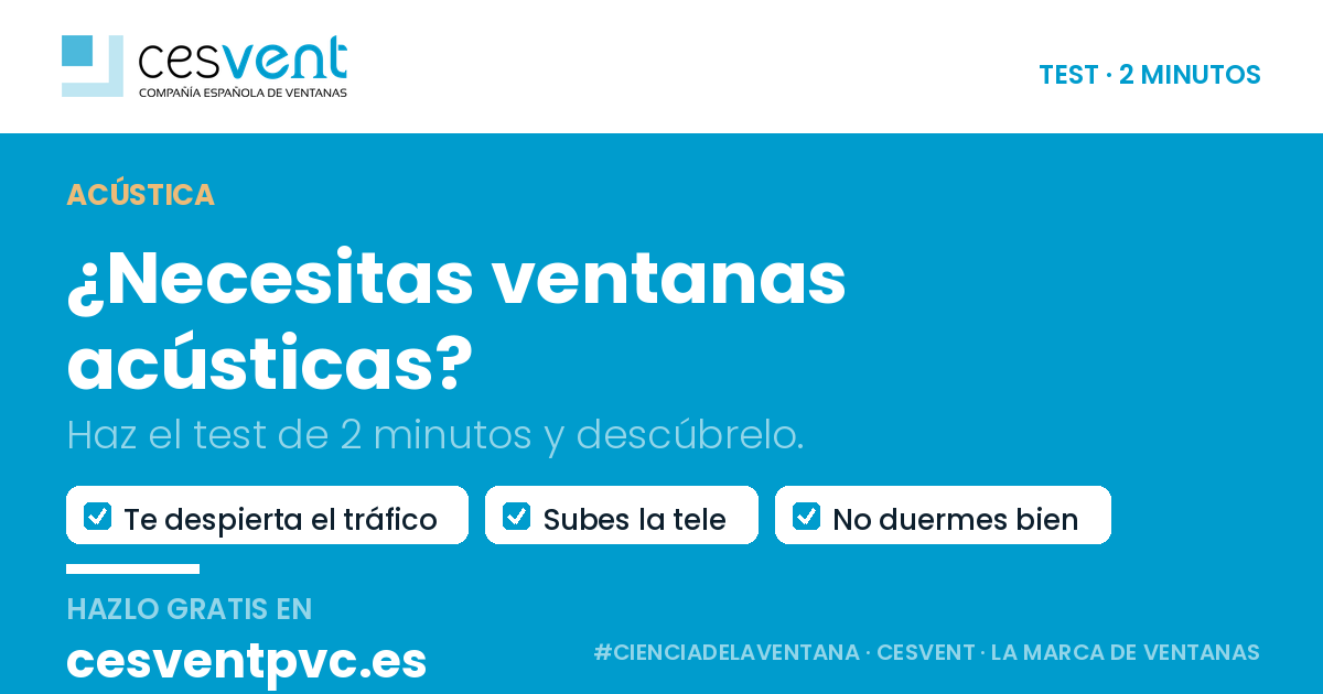 Test de ventanas acústicas de CESVENT para saber si necesitas cambiar tus ventanas