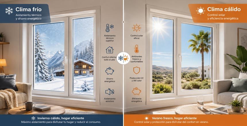 ventanas-clima-calido-frio-cesventpvc Comparativa de ventanas de PVC para clima frío y clima cálido